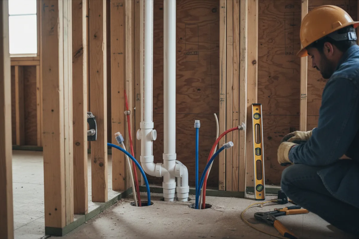 Drain and supply rough-in during Drain Cleaning in Clarendon